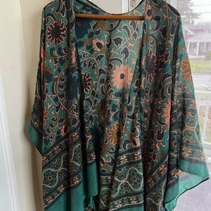 One-size beautiful green kimono